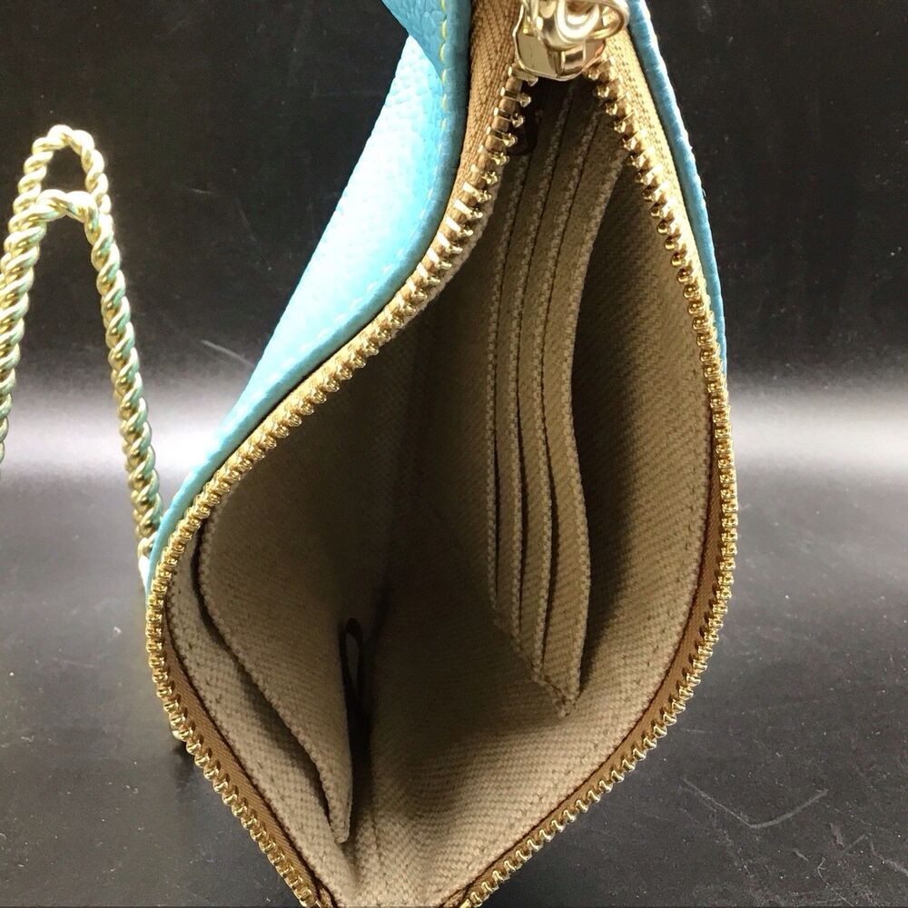 Dooney & Bourke Pebble Grain Medium Wallet Wristlet Sky Blue 7.5” x 4” New - Picture 5 of 7